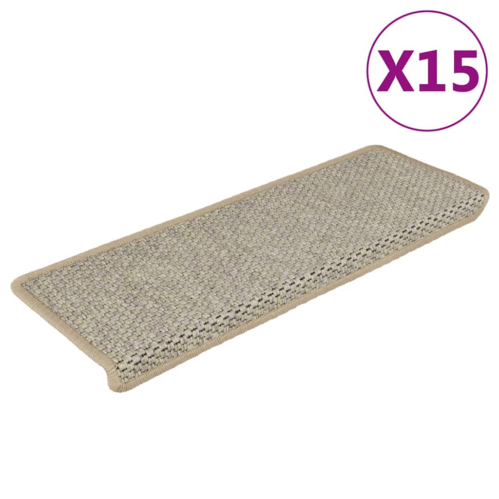 Sisal Treppenmatten Selbstklebend Hellgrün 15er Set