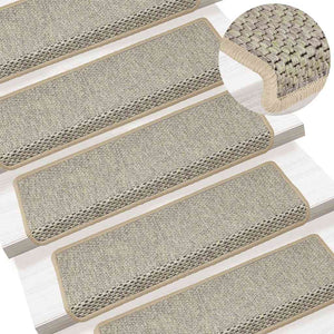 Sisal Treppenmatten Selbstklebend Hellgrün 15er Set