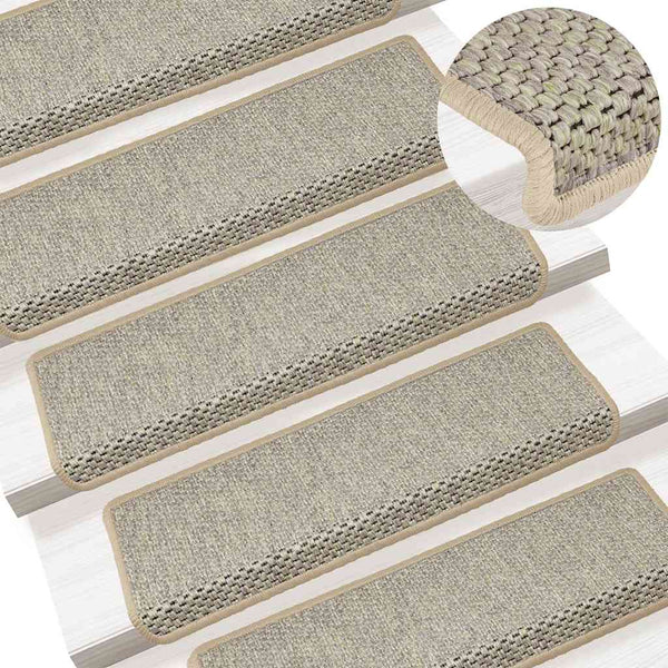 Sisal Treppenmatten Selbstklebend Hellgrün 15er Set