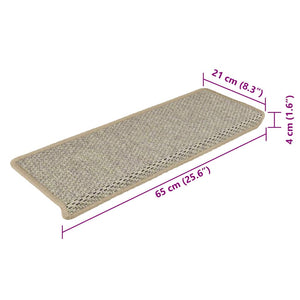 Sisal Treppenmatten Selbstklebend Hellgrün 15er Set
