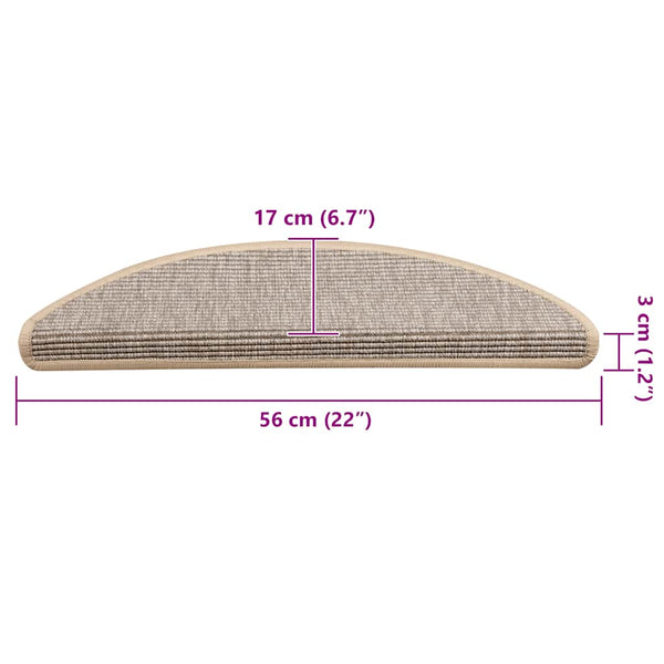 Stufenmatten Silber Halbrund 56x17cm 15er Set