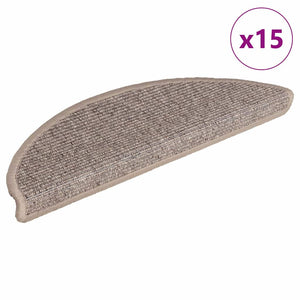 Dunkelbeige Stufenmatten Halbrund 56x17cm 15er Set