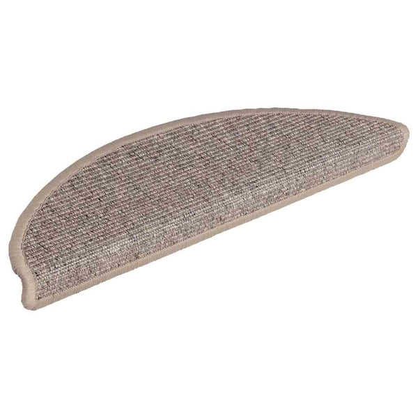 Dunkelbeige Stufenmatten Halbrund 56x17cm 15er Set