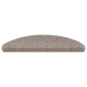 Dunkelbeige Stufenmatten Halbrund 56x17cm 15er Set