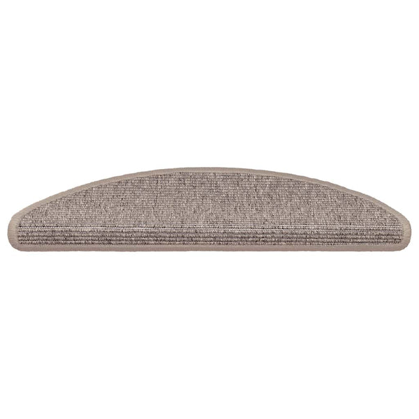 Dunkelbeige Stufenmatten Halbrund 56x17cm 15er Set
