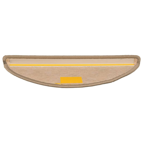 Dunkelbeige Stufenmatten Halbrund 56x17cm 15er Set