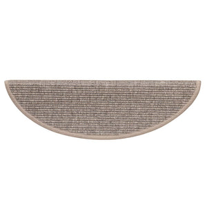 Dunkelbeige Stufenmatten Halbrund 56x17cm 15er Set