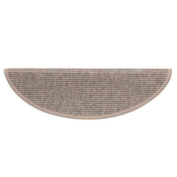 Dunkelbeige Stufenmatten Halbrund 56x17cm 15er Set