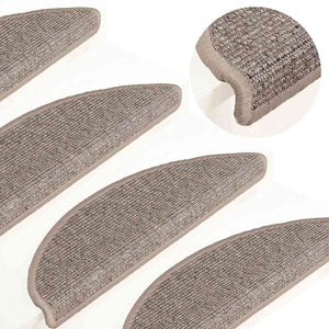 Dunkelbeige Stufenmatten Halbrund 56x17cm 15er Set