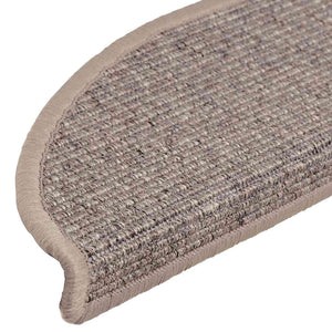 Dunkelbeige Stufenmatten Halbrund 56x17cm 15er Set