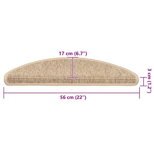 Stufenmatten Halbrund Hellbeige 15er Set