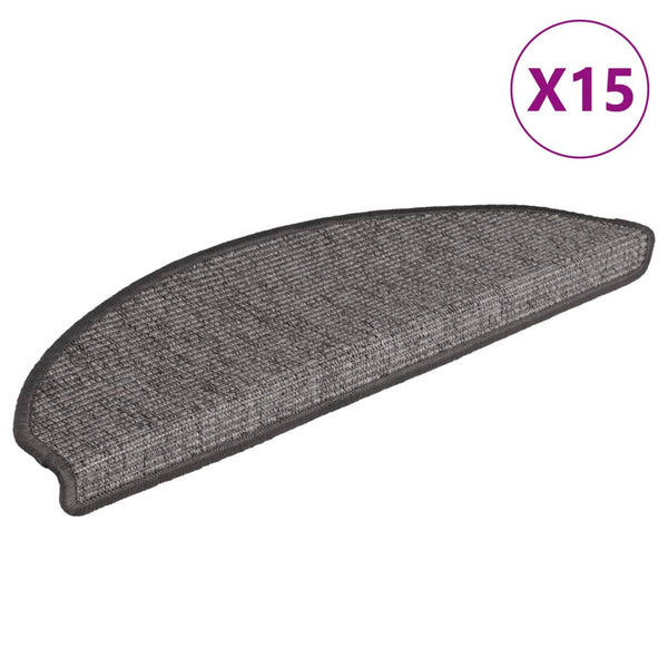 Stufenmatten Beige Grau Halbrund 15er Set