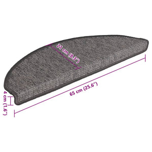 Stufenmatten Beige Grau Halbrund 15er Set