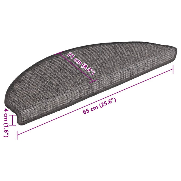Stufenmatten Beige Grau Halbrund 15er Set