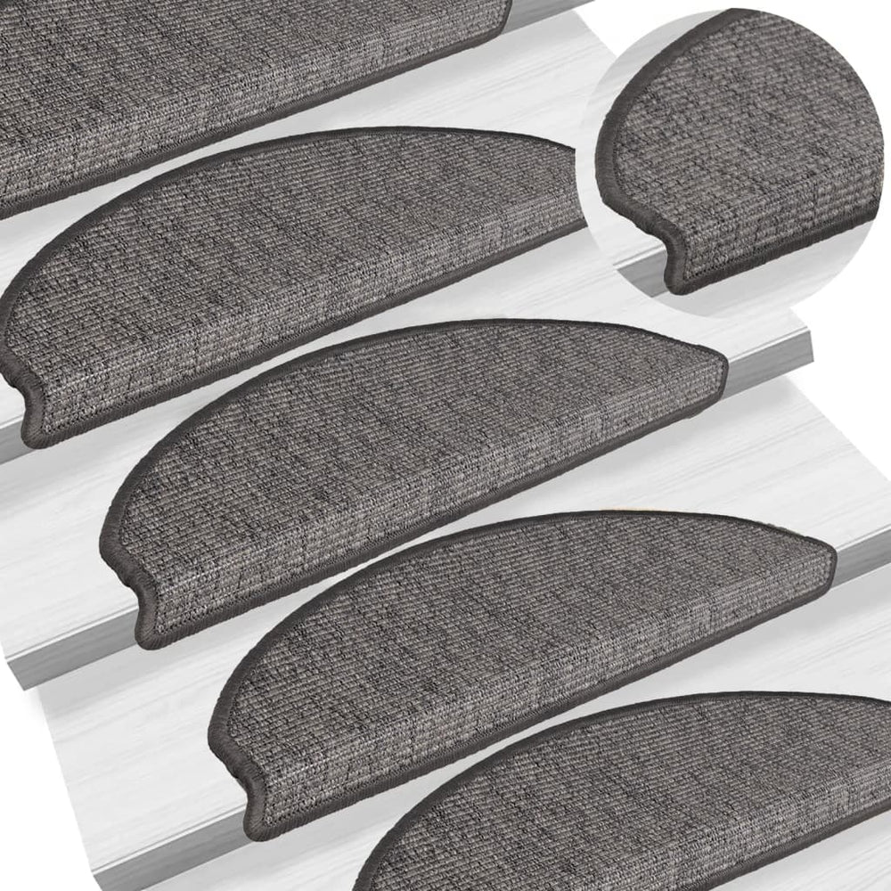 Stufenmatten Beige Grau Halbrund 15er Set
