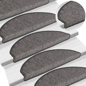 Stufenmatten Beige Grau Halbrund 15er Set