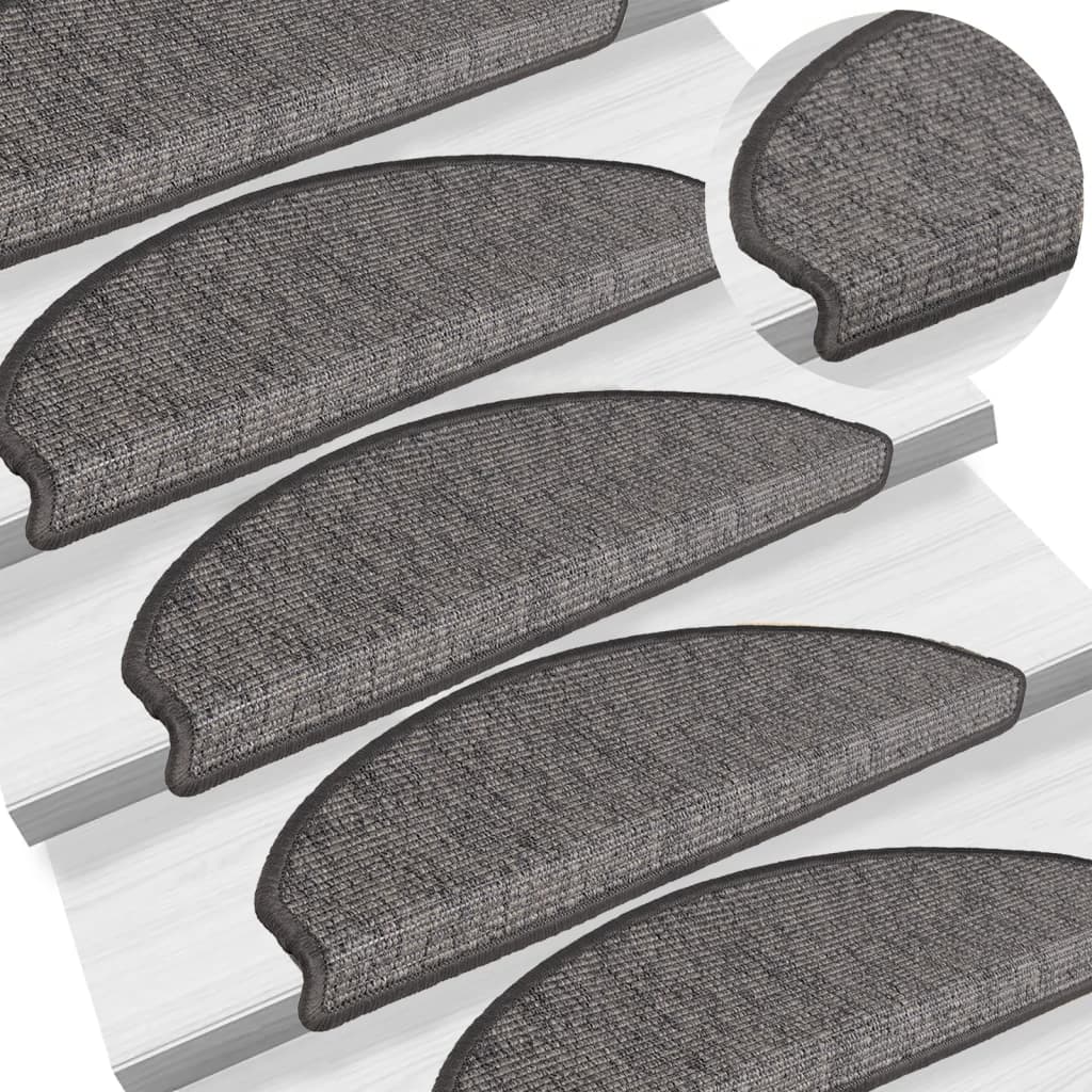 Stufenmatten Beige Grau Halbrund 15er Set