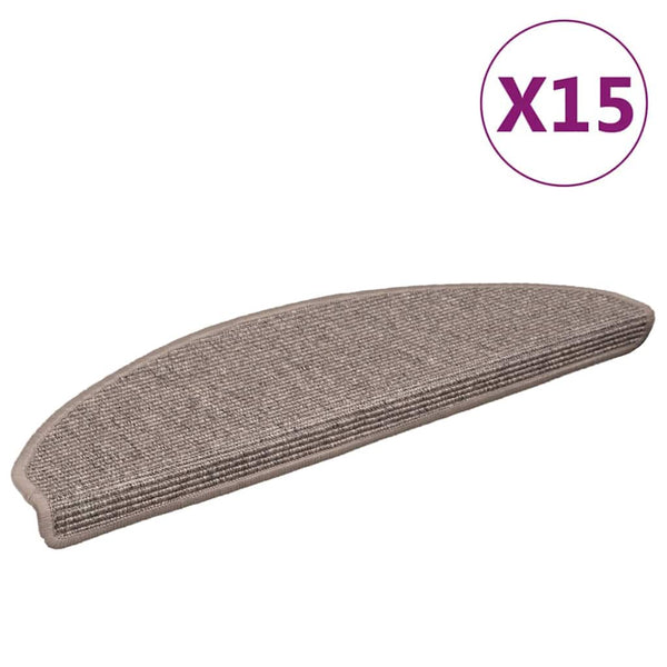 Stufenmatten Dunkelbeige Halbrund 15er Set
