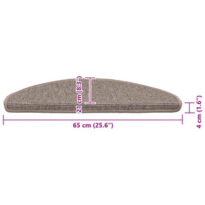 Stufenmatten Dunkelbeige Halbrund 15er Set