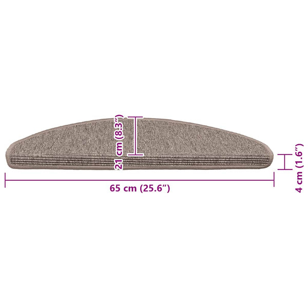 Stufenmatten Dunkelbeige Halbrund 15er Set