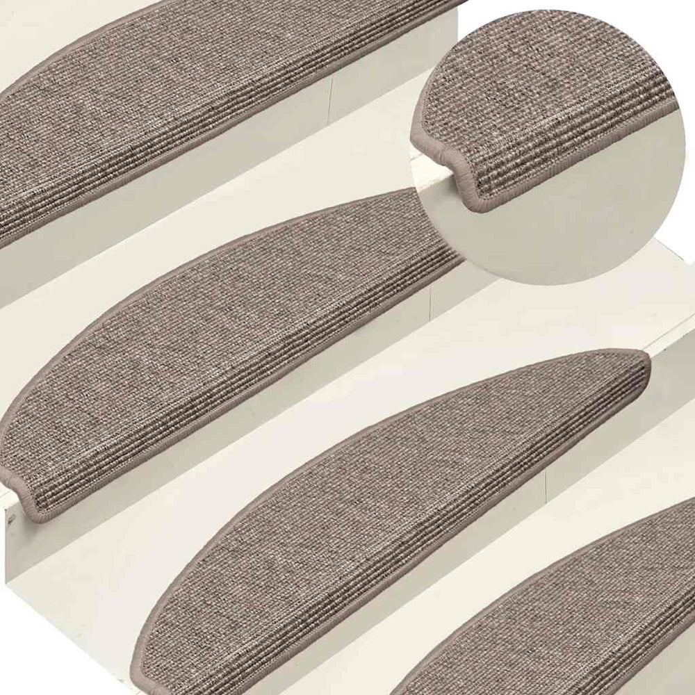 Stufenmatten Dunkelbeige Halbrund 15er Set