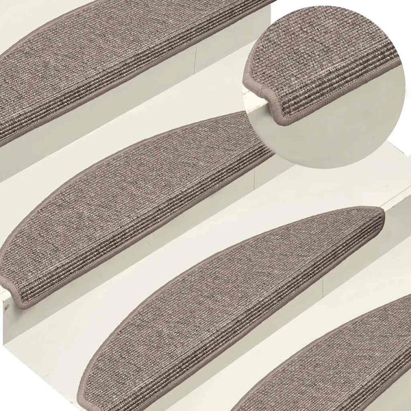 Stufenmatten Dunkelbeige Halbrund 15er Set
