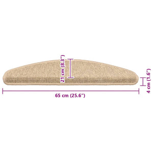 Hellbeige Stufenmatten Halbrund 15er Set