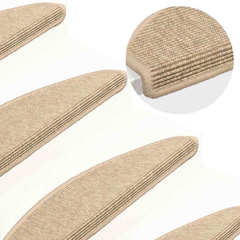 Hellbeige Stufenmatten Halbrund 15er Set