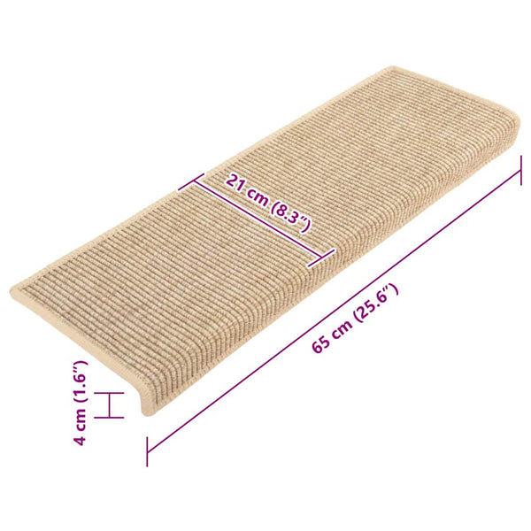 Stufenmatten Hellbeige 15er Set 65x21cm