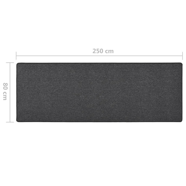Anthrazit Teppichläufer 80x250 cm