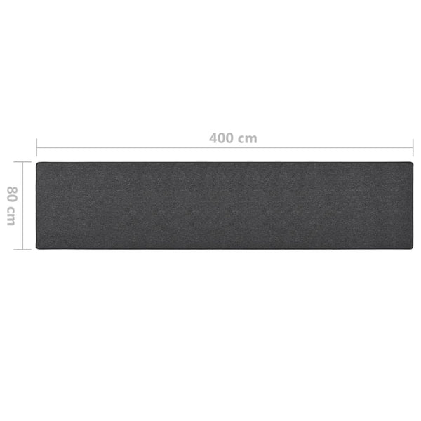 Anthrazit Teppichläufer 80x400 cm