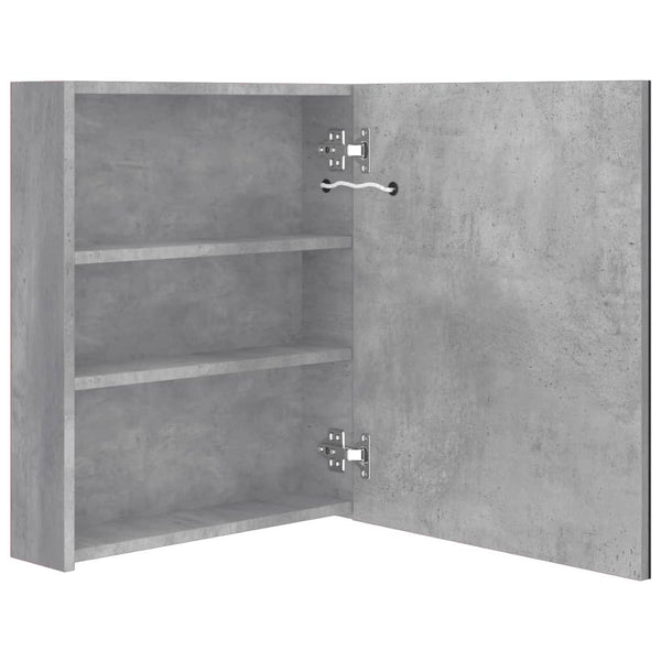 LED Bad Spiegelschrank Betongrau 50x60 cm