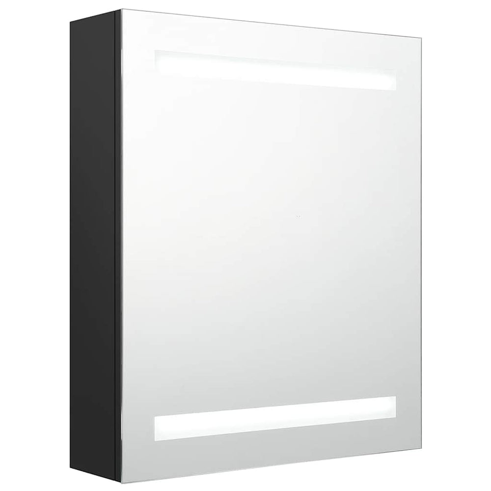 LED Bad Spiegelschrank Schwarz 50x60 cm