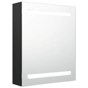 LED Bad Spiegelschrank Schwarz 50x60 cm