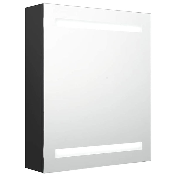 LED Bad Spiegelschrank Schwarz 50x60 cm