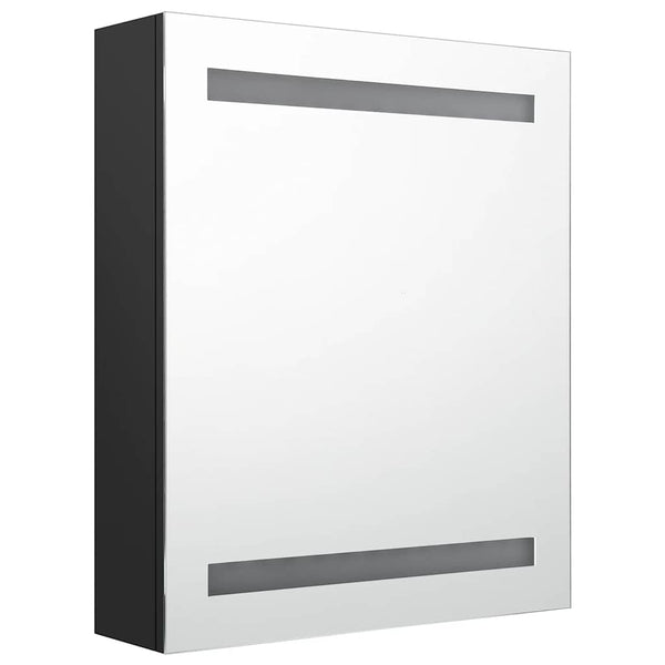 LED Bad Spiegelschrank Schwarz 50x60 cm