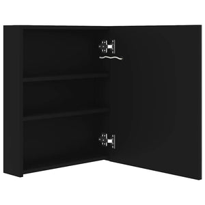 LED Bad Spiegelschrank Schwarz 50x60 cm