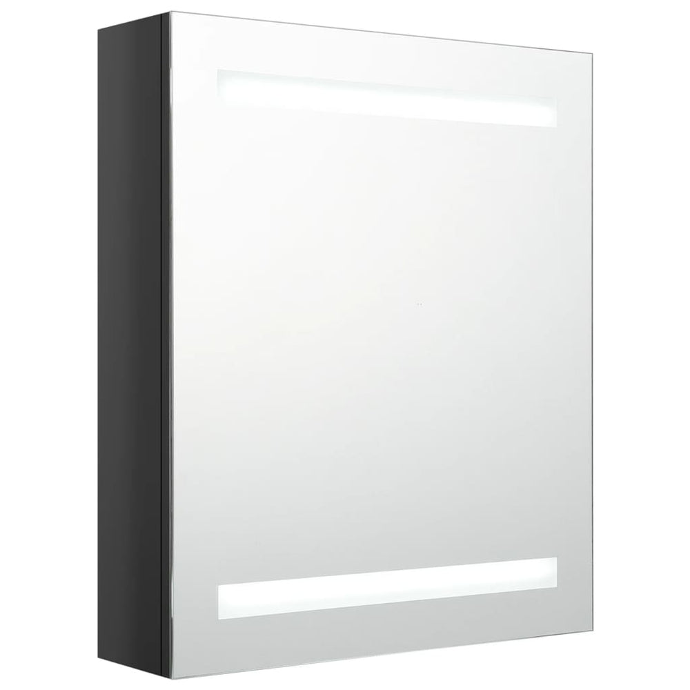 LED Bad Spiegelschrank Schwarz 50x60 cm