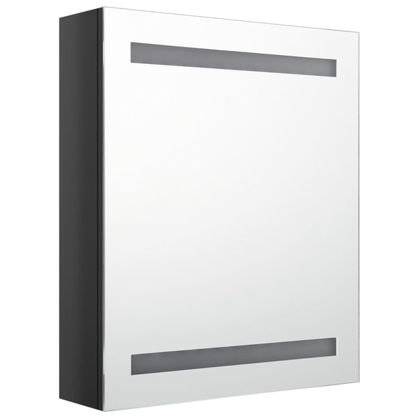 LED Bad Spiegelschrank Schwarz 50x60 cm