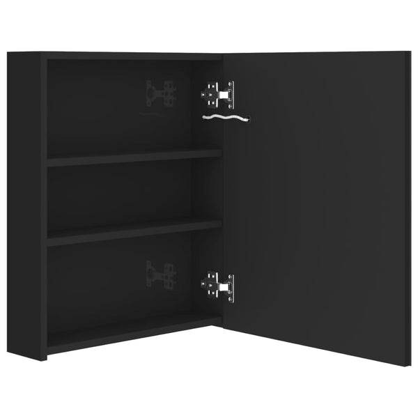 LED Bad Spiegelschrank Schwarz 50x60 cm