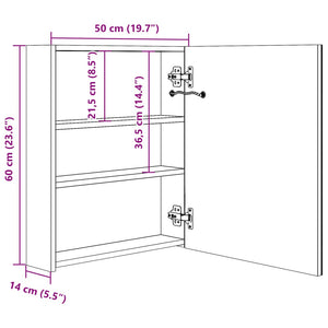 LED Bad Spiegelschrank Schwarz 50x60 cm