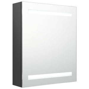 vidaXL Armoire de salle de bain à LED gris 50x14x60 cm