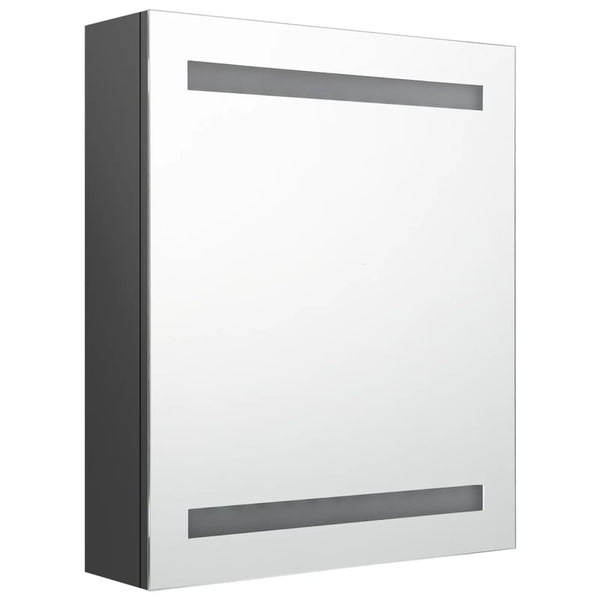 vidaXL Armoire de salle de bain à LED gris 50x14x60 cm