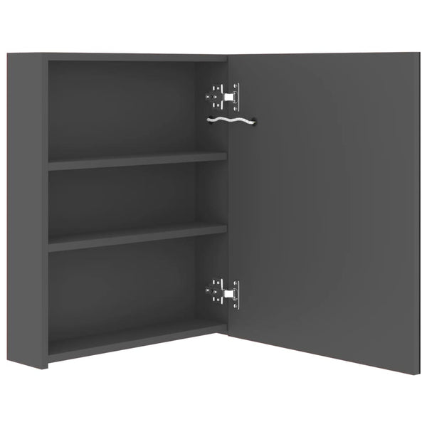 vidaXL Armoire de salle de bain à LED gris 50x14x60 cm