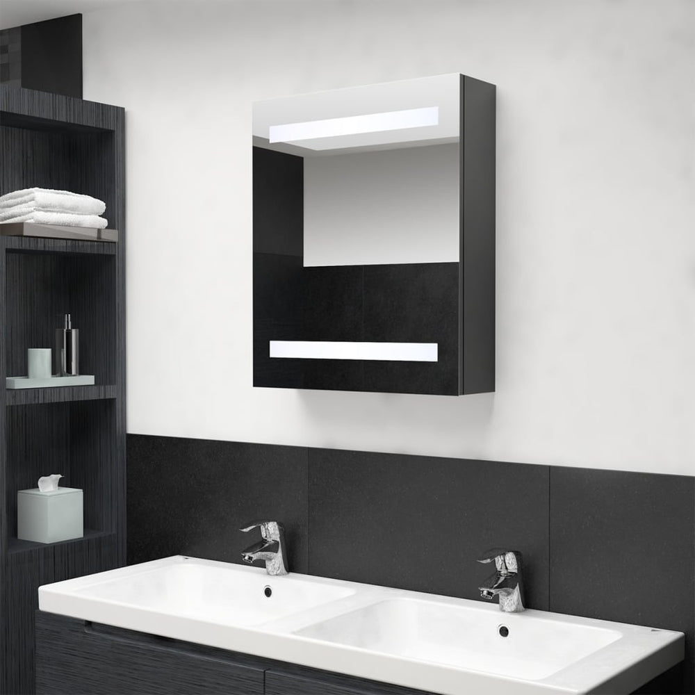 LED Bad Spiegelschrank Grau 50x60 cm