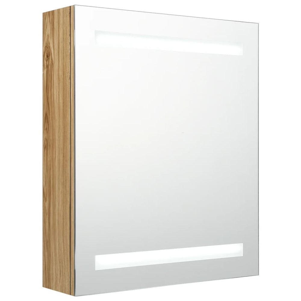 LED Bad Spiegelschrank Eiche 50x60 cm