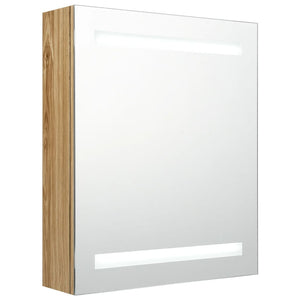 LED Bad Spiegelschrank Eiche 50x60 cm
