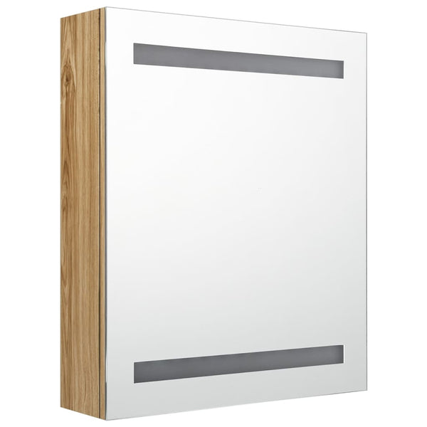 LED Bad Spiegelschrank Eiche 50x60 cm