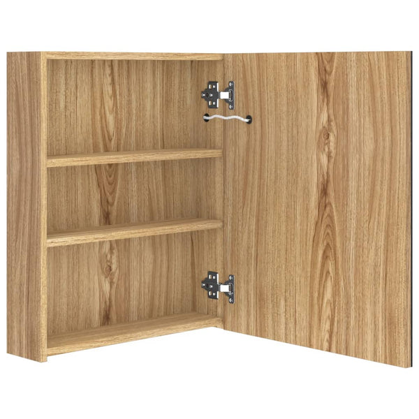 LED Bad Spiegelschrank Eiche 50x60 cm