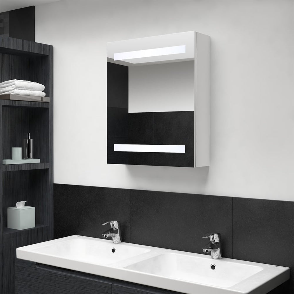 LED Bad Spiegelschrank Weiß 50x60 cm